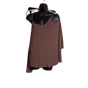 Shein Curve Womens 3XL Brown cold Shoulder Top